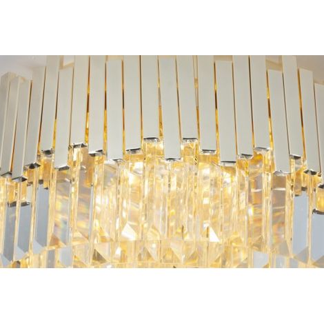 Lampadario glamour tondo oro cristalli 8xE14 Maxlight