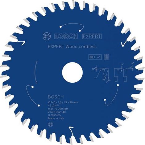 Bosch EXPERT Wood Cordless Circular Saw Blade 140 x 20 mm x 42...
