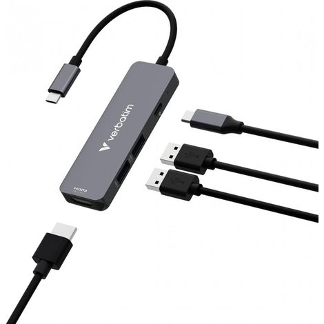 Verbatim 32155 hub & concentrateur USB 3.2 Gen 1 (3.1 Gen 1) Type-C 5000 Mbit/s Gris