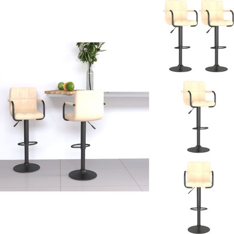 Tabourets de bar lot de 2 crème velours - Tabouret De Bar - Tabourets De Bar - Chaise De Comptoir - Chaises De Comptoir (1/5)