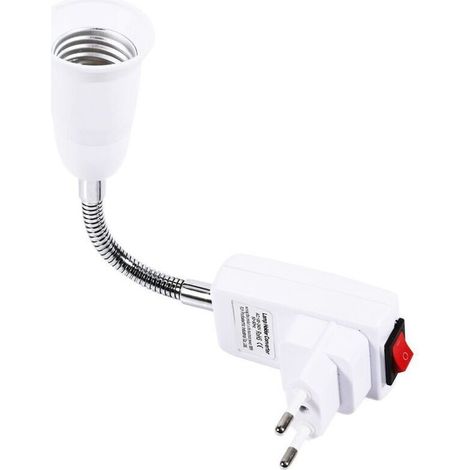 Flexible E27 Base lampe à LED porte-ampoule adaptateur convertisseur de prise interrupteur marche/arrêt prise ue (1/4)