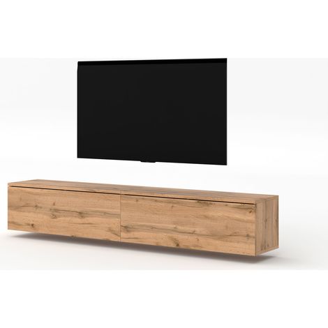 AX LIVING Schrank für TV Designer Lowboard Eiche Wotan Loriano 2x100cm