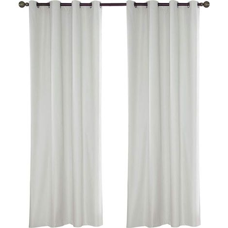 Paire de rideaux d'intérieur ou d'extérieur solides avec œillets - 137 x 244 cm - Blancs (1/5)