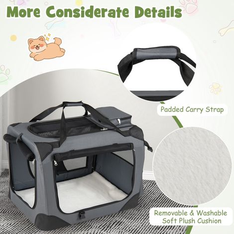 Cage souple pliable pour chien avec fenêtres en filet et 3 portes (1/5)