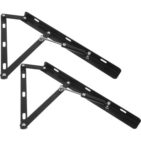 Kit 2 Tiges Hydrauliques de Levage pour Lit Double 400mm, Mécanisme de Levage Pneumatique Noir, Support de Rangement Escamotable, Quincaillerie pour Canapé-lit, Élévateur Lit (1/5)