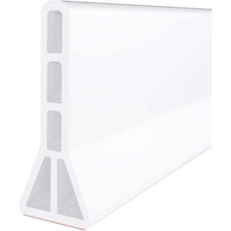 Pare-éclaboussures de seuil de -DOUche de 3 pouces de haut, pare-éclaboussures de -DOUche pliable de 200 cm, convient aux -DOUches sans seuil (blanc).-DOU