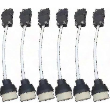 Support de douille GU10 céramique avec bloc de connexion et câble, lot de 6 - adaptateur pour ampoule LED et halogène, avec manchon isolant et borne électrique (1/5)