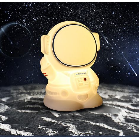 Lampe de chevet enfant, veilleuse bébé à tapoter rechargeable, 7 couleurs changeantes, lumière douce et sécuritaire, USB portable, sans BPA, parfaite pour chambre, sommeil et éveil - Astronaute