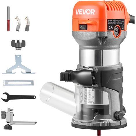 Affleureuse Défonceuse Bois Fraisage Précis 710W 6 Vitesses Variables Démarrage Progressif Pince 6,35mm pour Menuiserie (1/5)