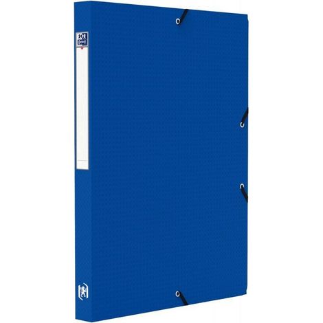 Chemise box plastique Oxford 24 x 32 cm dos 2,5 cm - bleue (1/3)