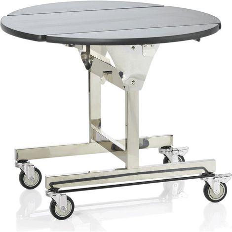 Chariot room service pliable 105 x 90 x 75 cm plateau MDF décor bois inox - Was Germany (1/2)