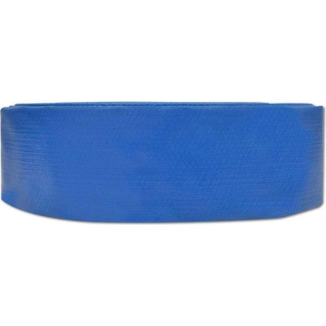 Tuyau plat d'incendie pour pompe à eau en PVC renforcé polyester bleu 2 pouces 50 mm 25 m (1/4)