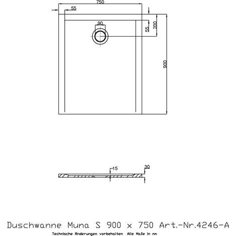 Receptor De Ducha Hoesch Muna S 900X750X30Mm Blanco