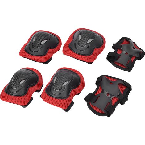 Équipement de Protection Renforcé pour Patins à Roulettes - Genouillères, Coudières et Gants Adulte (Rouge) (1/5)
