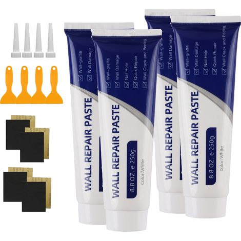 4 pièces, crème réparatrice Metope, séchage rapide, imperméable et Enduit mural anti-moisissures pour une réparation efficace des fissures, 250 g (1/5)
