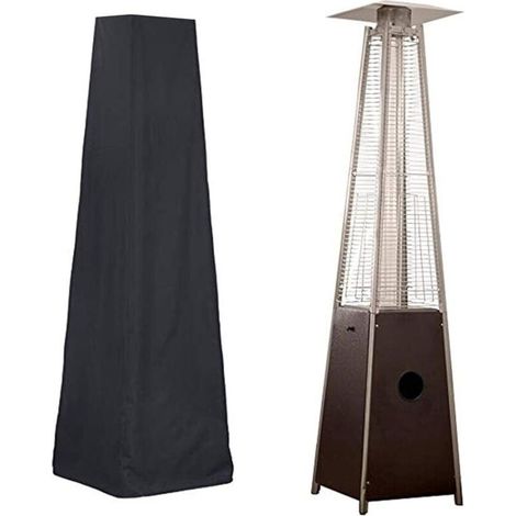 Quadratische Polyesterabdeckung für Terrassenheizstrahler (53 x 61 x 221 cm), wasserdicht und staubdicht. (1/4)
