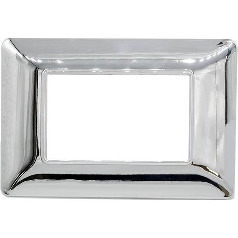 Placche compatibili bTicino MATIX 3 4 6 posti MODULI PLACCA per supporti 503SA  T04 - 3 posti - argento lucido