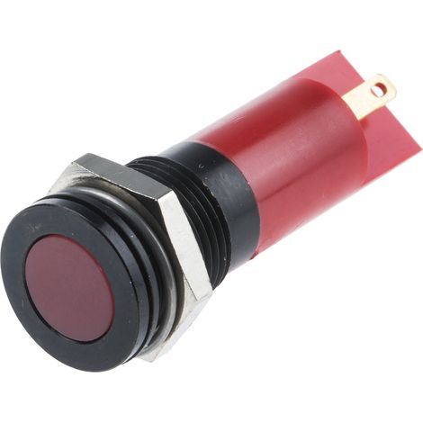 Voyant LED lumineux Rouge RS PRO, dia. 14mm, 12V c.c., IP67 ( Prix pour 1 ) (1/2)