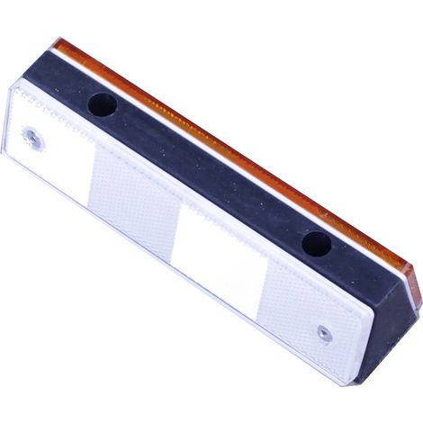 Riflettore Catarifrangente bianco/arancio da parete doppia in plastica nera - 180x50x40mm (1/3)