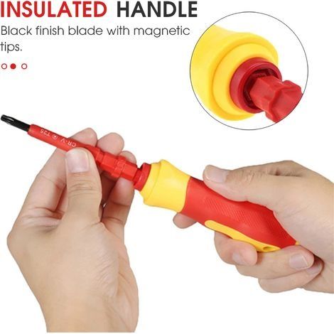 CR-V-isoliertes Schraubendreher-Set, magnetisches Doppel-Schlitzschraubendreher-Bit-Set für Kreuzschlitzschraubendreher, Reparatur-Handwerkzeuge (1/4)