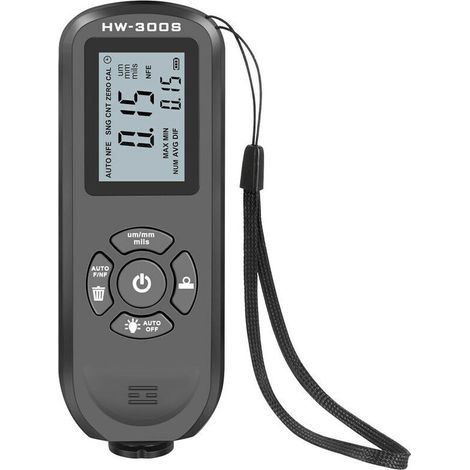 VURAHOME – HW-300S Schichtdickenmessgerät, hochpräzises digitales Lackfilmdickenmessgerät, LCD-Display mit Hintergrundbeleuchtung, Schwarz, hochauflösender Bildschirm