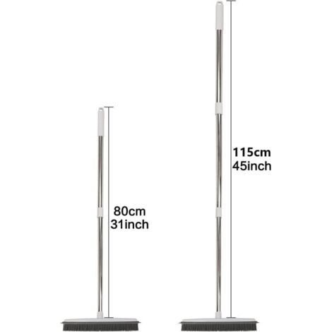 NALOOKAMIC Balai en Caoutchouc de Silicone Blanc à Long Manche Anti-Rayures, pour Enlever Les Poils d'animaux de Compagnie, pour Les Sols, Les Tapis, Les Carreaux, Les Fenêtres et Le Jardin (1/3)
