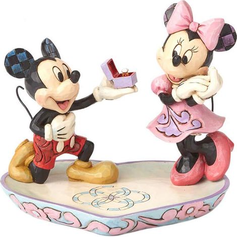 Statuetta Topolino e Minnie Anello di Fidanzamento Altezza 13cm Multicolore Disney Traditions (1/4)