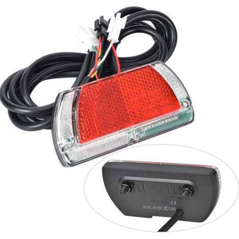 Phare arrière LED clignotant et stop universel pour vélo électrique, 12-48V