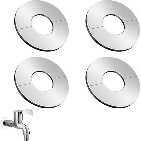 4-teilige Duscharmatur-Rosette Ø 23 mm, flache Edelstahl-Armaturenrosette, Heizkörperrosette für Armaturen, Rohre, Wasserleitungen, Heizkörper, Duschen