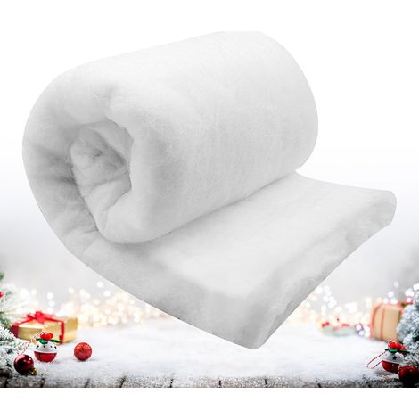 Fausse Neige Blanche 90x240cm, Neige Artificielle pour Décoration de Noël, Tapis de Neige pour Sapin, Village de Noël, Chemin de Table, Vitrine, Scène Hivernale Intérieure (1/5)