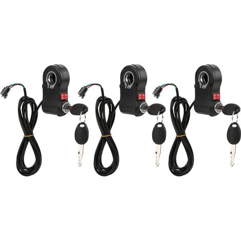 3 pièces Interrupteur de Guidon Bouton Marche/Arrêt avec Verrou pour Vélo Électrique (1/5)