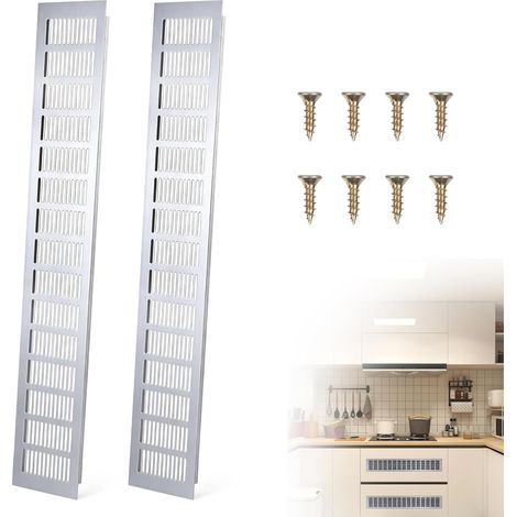 1 Paire Grilles d'Aération Rectangulaires 600 mm x 100 mm (1/5)