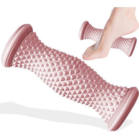 Rouleau Massage Pied pour la Voûte Plantaire - Acupression Réflexologie Masseur pieds Dur en Silicone pour la Fasciite Plantaire Récupération et Muscles Tendus Noeuds (Rose) (1/5)
