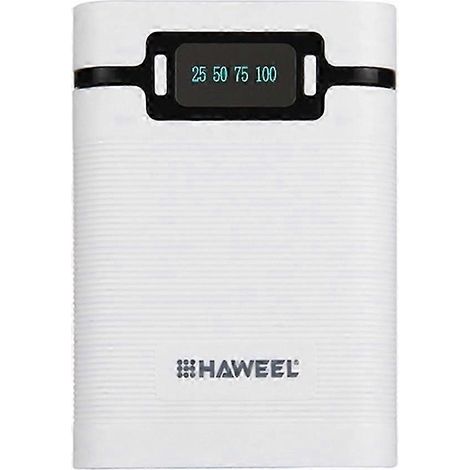 Boîtier de charge pour 4 batteries 18650, boîtier de rangement pour batterie externe rechargeable, boîtier de batterie double USB, blanc. (1/5)