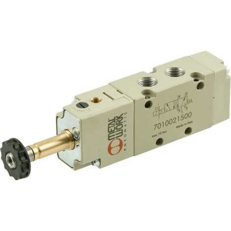 Riegler 5/2-Wegeventil, elektropn., ext. Steuerluft, monostabil, G 3/8
