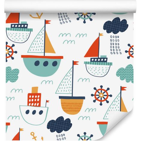 Carta da parati con tema navi in mare per soggiorno e camera da letto, 50x1000 cm (1/5)