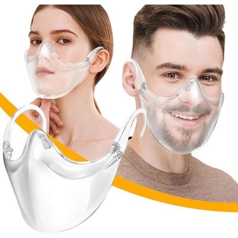 Masque En Plastique Transparent Peut Être Lavé Et Réutilisé Pour Protéger Le Visage Du Brouillard Et Des Éclaboussures
