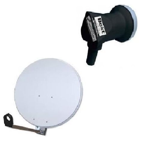 Parabole satellite acier BLANCHE 80cm + LNB SINGLE Best Germany Universel 0,1dB