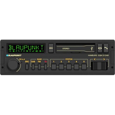 Autoradio DAB Blaupunkt Hamburg SQM 23 – Tuner numérique avec Bluetooth et 2 ports USB – Écran multicolore 7 couleurs