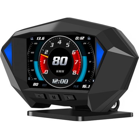 Inclinómetro inteligente LIFCAUSAL HUD  Pantalla digital GPS/OBD  Monitorea voltaje y temperatura  Ángulos balanceo/cabeceo  Alerta exceso velocidad  Seguridad vial