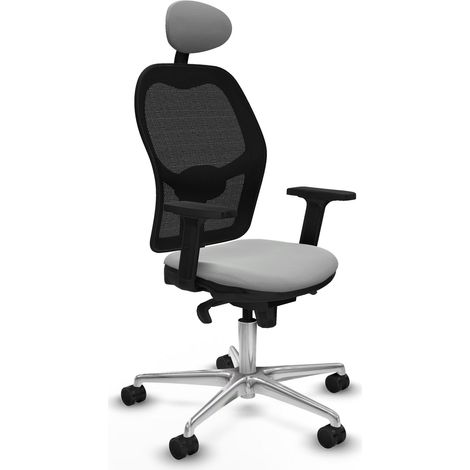 Sedia da ufficio piqueras y crespo Jorquera grigio chiaro pelle sintetica alluminio (1/2)