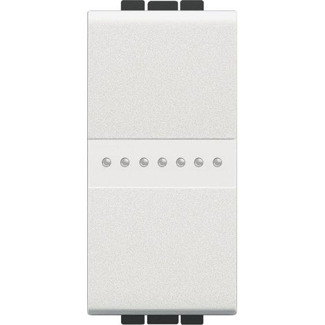 Bouton poussoir axial Livinglight 10A borne automatique 1 module Blanc N4055AN