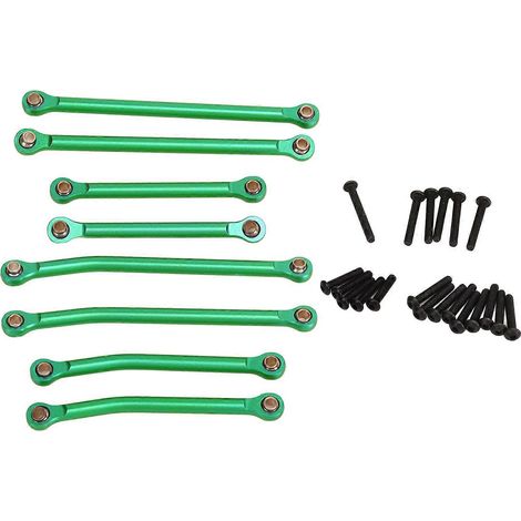 Kit de biellettes de direction en alliage d'aluminium pour voiture RC Traxxas 1/18 TRX4M (vert). Biellettes légères et à grand dégagement. (1/5)