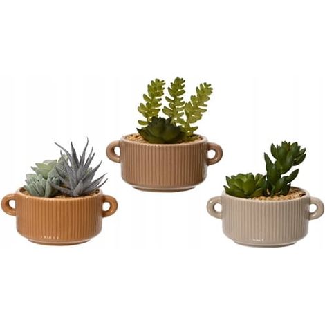 Cactus en maceta decorativa, planta artificial, 13x13 cm