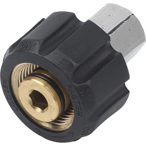 Adaptador hembra M22 de acero inoxidable a hembra de 1/4" 3/8" para limpiador de alta presión que garantiza el acoplamiento de la rosca (M22 15) (1/5)