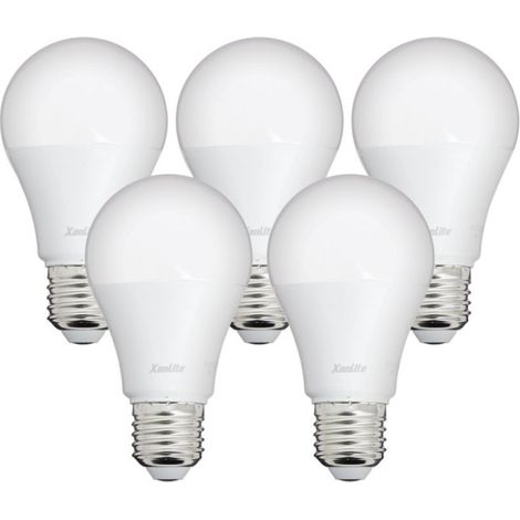 Lot x5 Ampoules LED standard, culot E27, conso 9W, eq. 60W, blanc neutre (1/10)