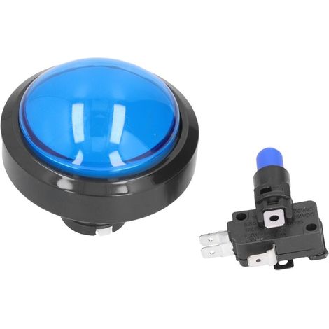 60-mm-Konvex-Drucktaster mit LED-Anzeige für Greifautomaten und Spielkonsolen – Blau
