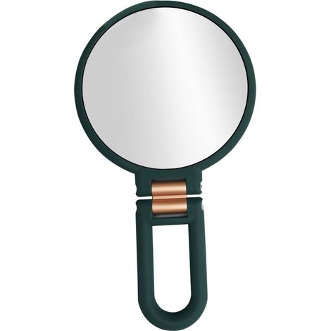 Irovami Miroir grossissant portable 10X/15X avec poignée pliable, double face, idéal pour les voyages et le maquillage. (1/5)