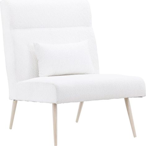 Fauteuil en Tissu Bouclette "Bloom" 95cm Blanc