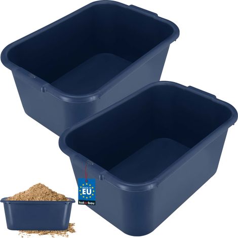 KOTARBAU® Rechteckiger Gartenbau-Behälter, Mörtelbehälter, 45 l, Marineblau, 2er-Set